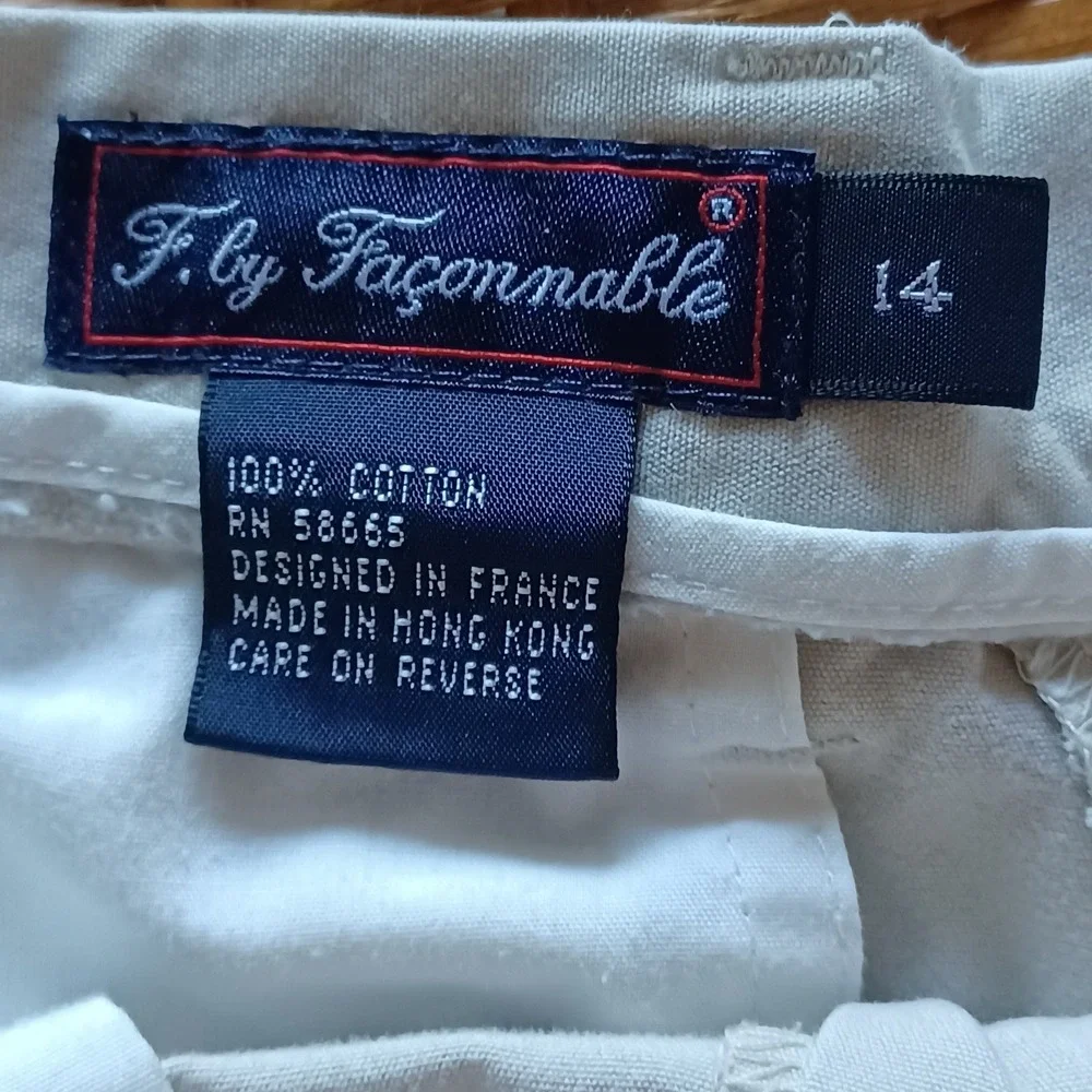 F by Faconnable Womens Tan Pleated Shorts‎ Size 14 Cotton Casual Chino